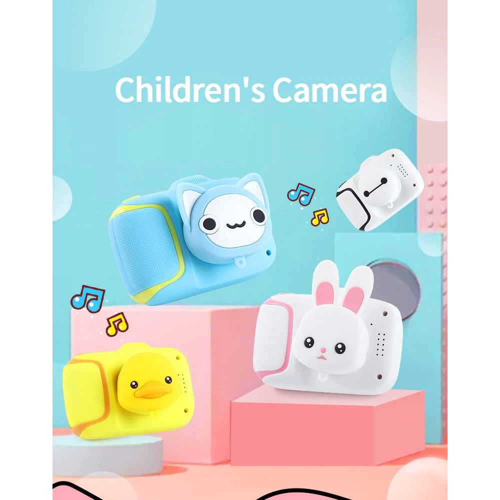 Детский цифровой фотоаппарат Cartoon Camera Cat голубой Детский цифровой фотоаппарат Cartoon Camera Cat голубой