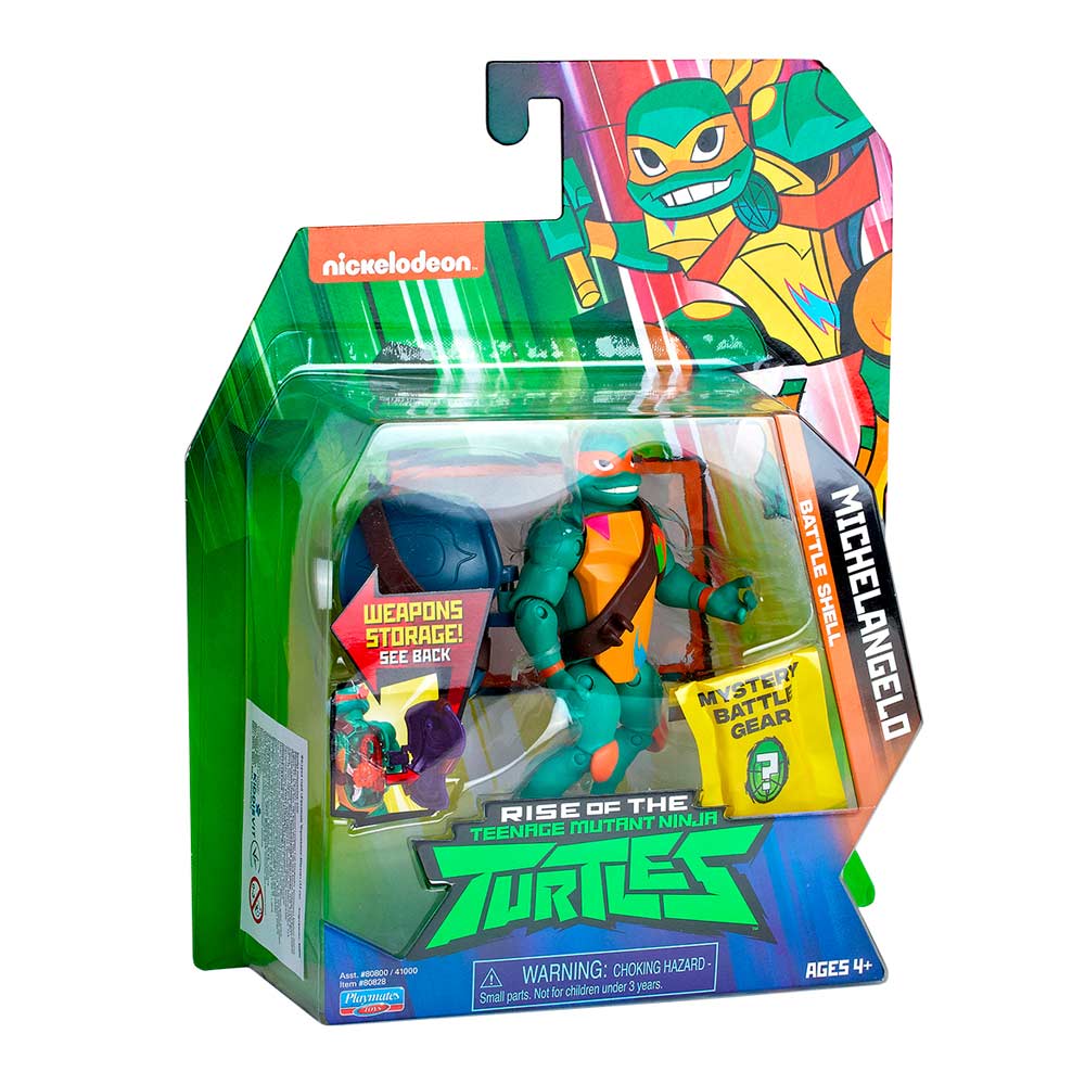 Фигурка TMNT Эволюция черепашек-ниндзя Микеланджело с боевым панцирем (80828)