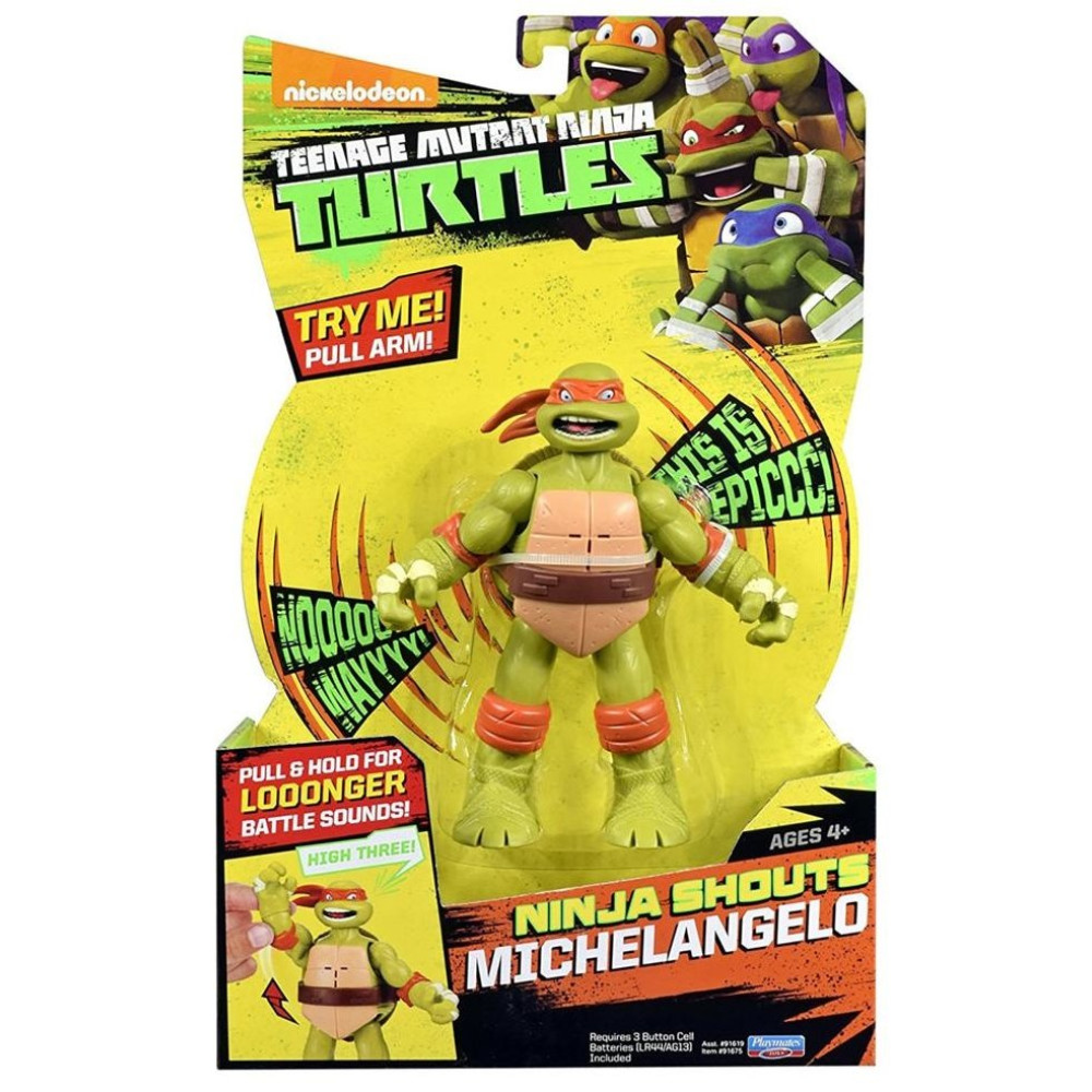 Фигурка TMNT Черепашки-ниндзя с боевыми звуковыми эффектами Микеланджело (91675)