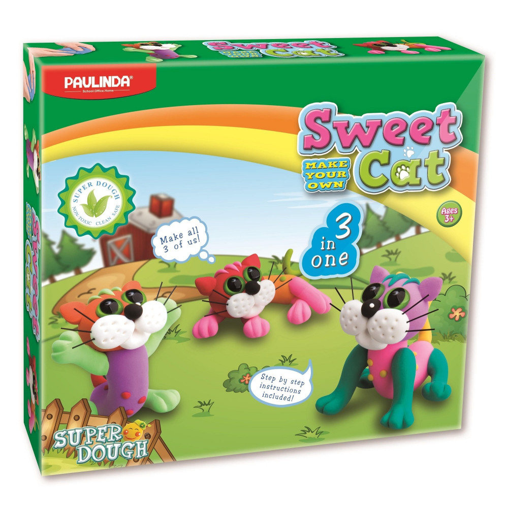 Маса для ліплення Paulinda Super Dough 3в1 Кошенята (PL-081556)