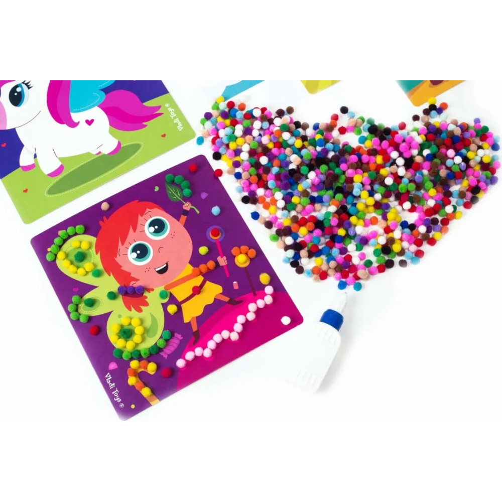 Набор для творчества Vladi Toys Rainbow pompoms Единорог (VT4433-05)
