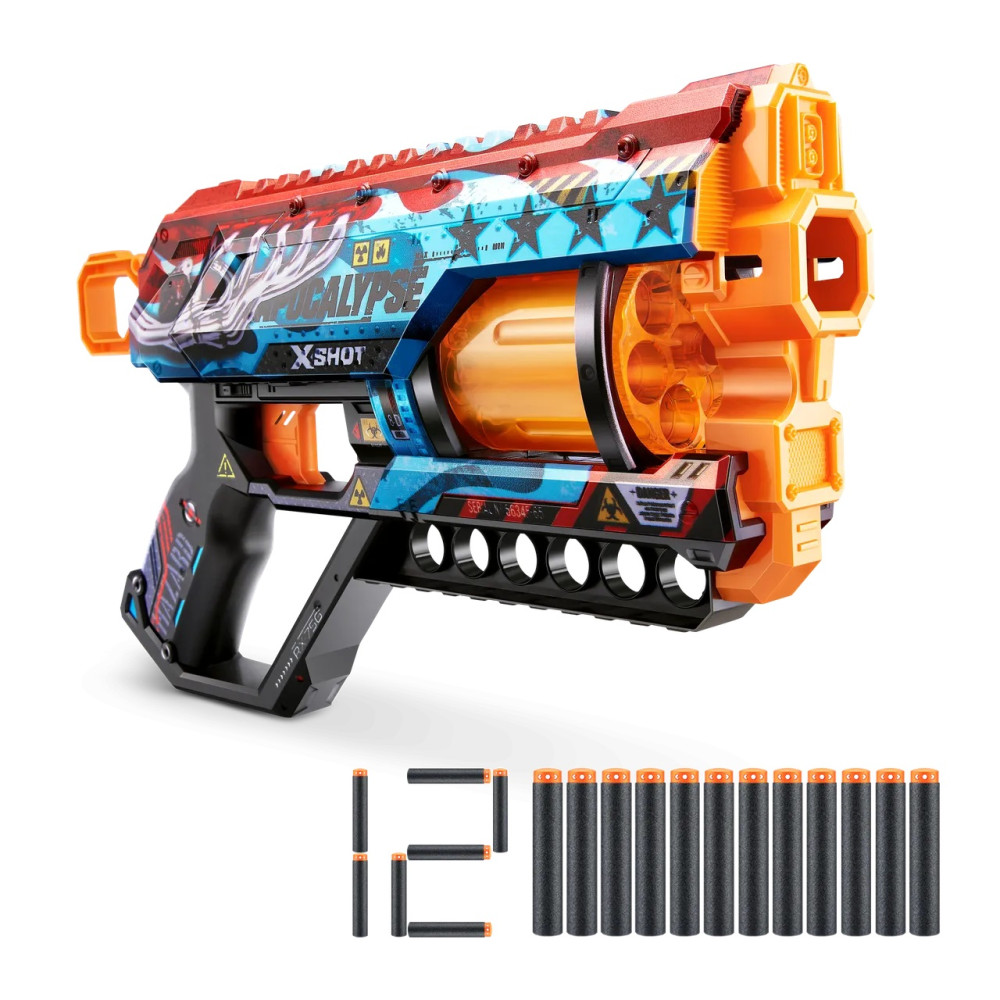 Скорострельный бластер X-Shot Skins Griefer Apocalypse 12 патронов (36561E) Скорострельный бластер X-Shot Skins Griefer Apocalypse 12 патронов (36561E)