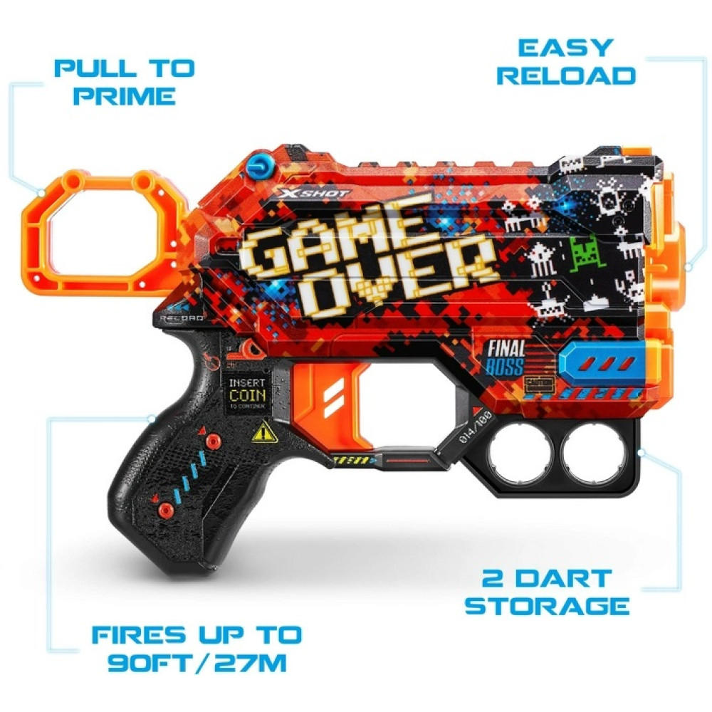 Скорострельный бластер X-SHOT Skins Flux Game Over на 8 патронов (36516E)