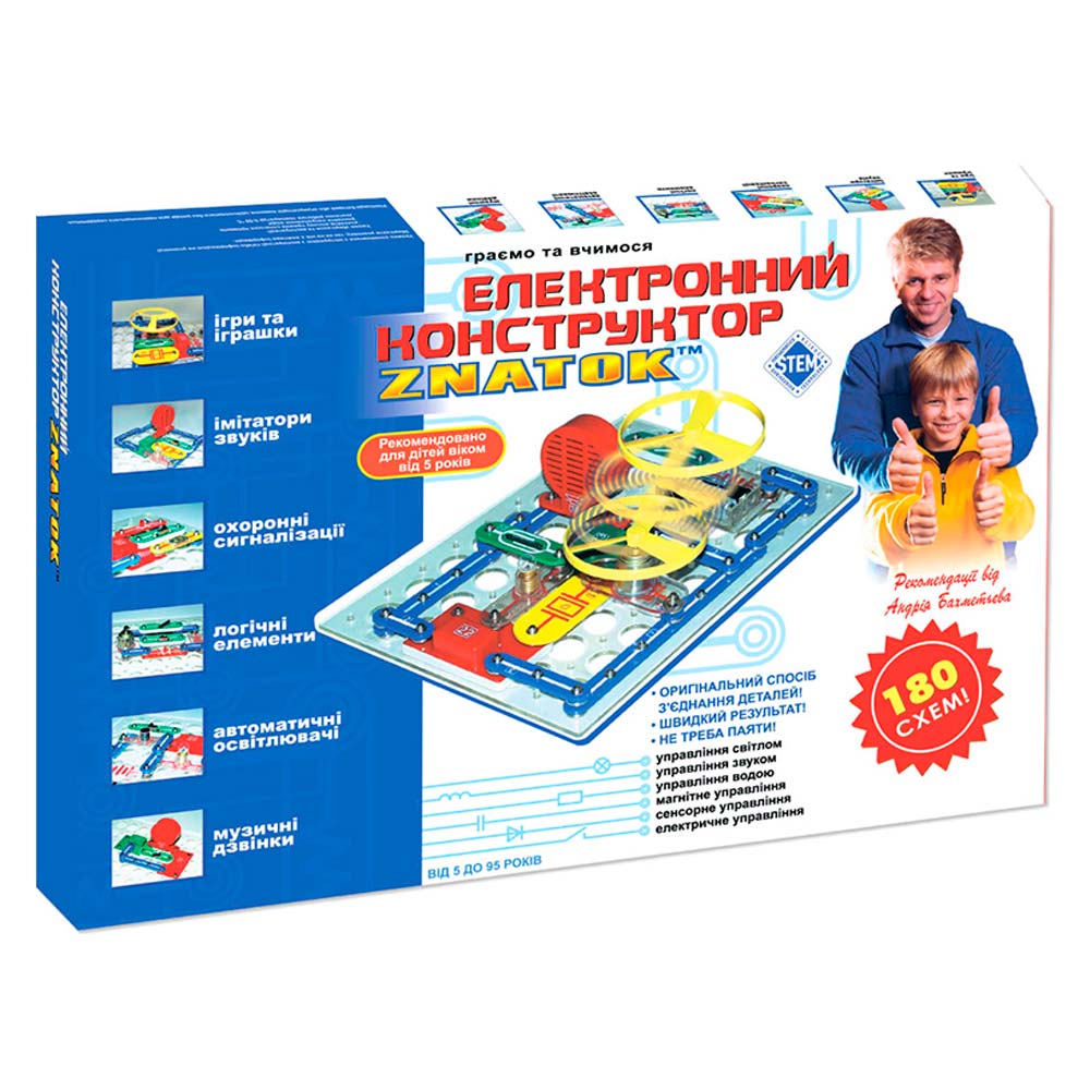 Набір для дослідів Znatok Електронний конструктор 180 схем (REW-K003)