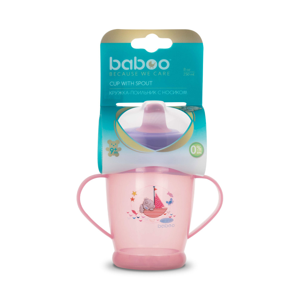 Поильник непроливайка Baboo Me To You 250 мл розовый