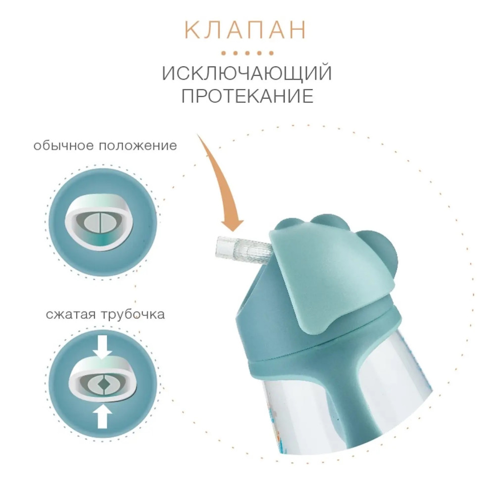Поильник непроливайка с трубочкой Baboo Safari 260 мл