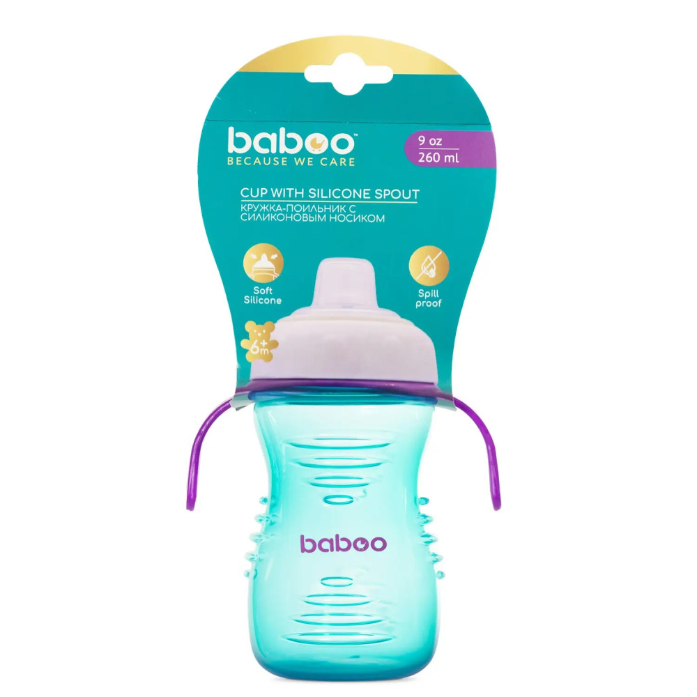 Поильник непроливайка Baboo 260 мл мятный