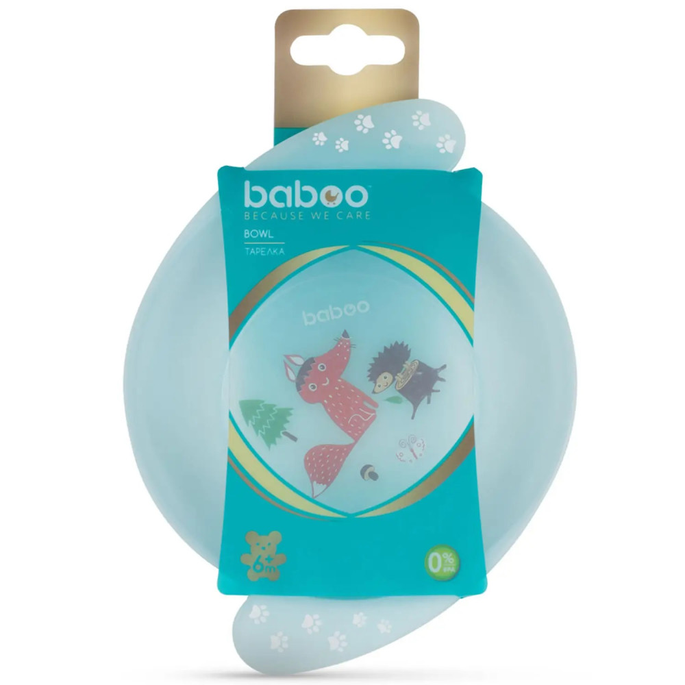 Тарелочка Baboo Love Story Fox голубая