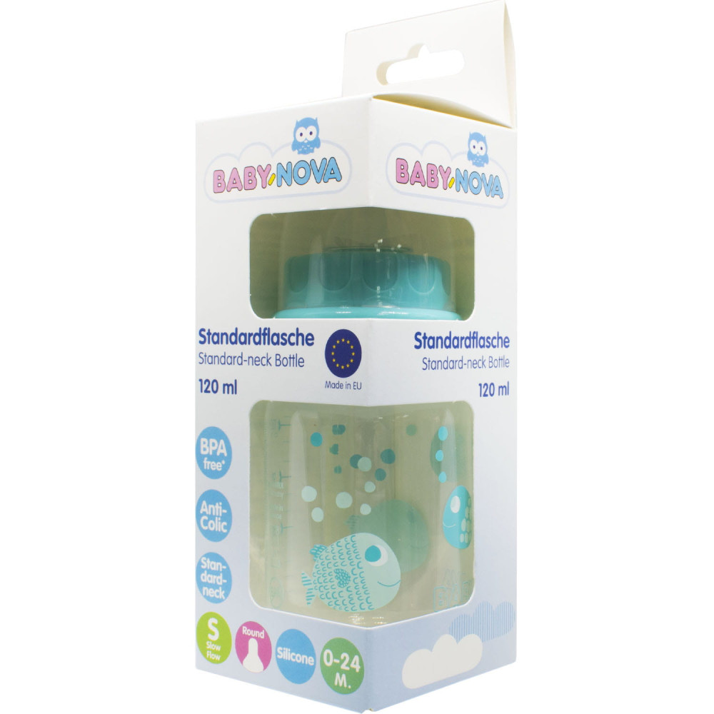 Бутылочка Baby-Nova Рыбки бирюза 120 мл (46010-3)