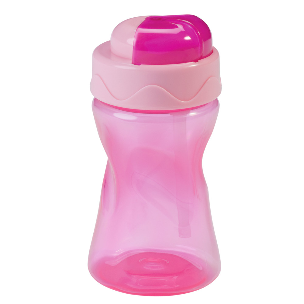 Поильник-непроливайка с трубочкой Baby-Nova 300 мл розовый (34120-1)