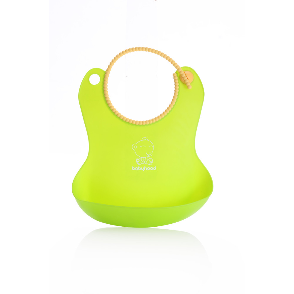 Нагрудник дитячий силіконовий для годування Babyhood зелений (BH-401G)