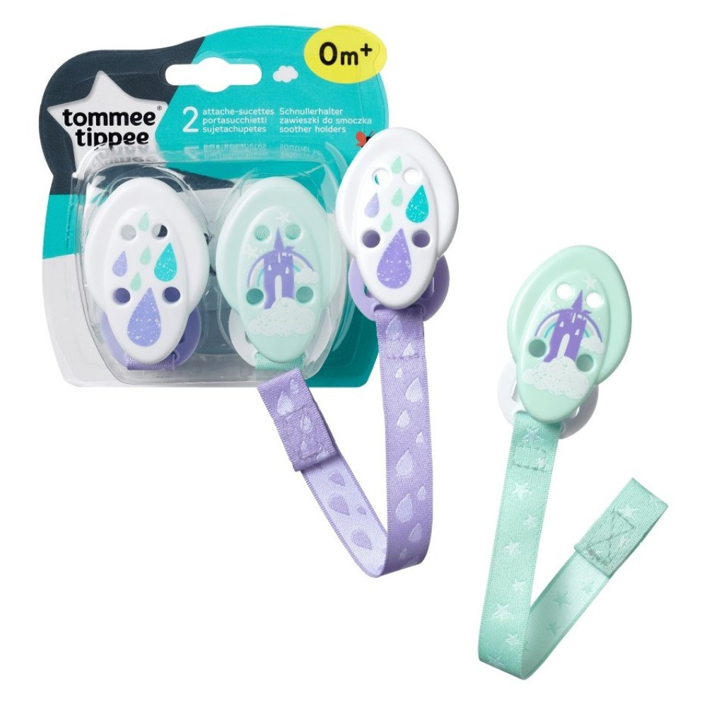 Держатель для пустышки Tommee Tippee, 2 шт. белый/зеленый арт. 43336381 (71586)
