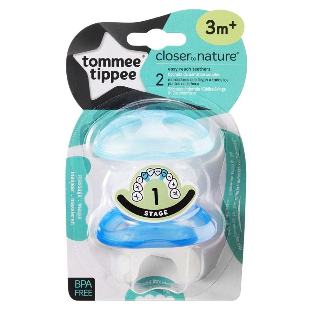Прорезыватель Tommee Tippee Первые зубки 2 шт голубой арт. 43645042 (30054)