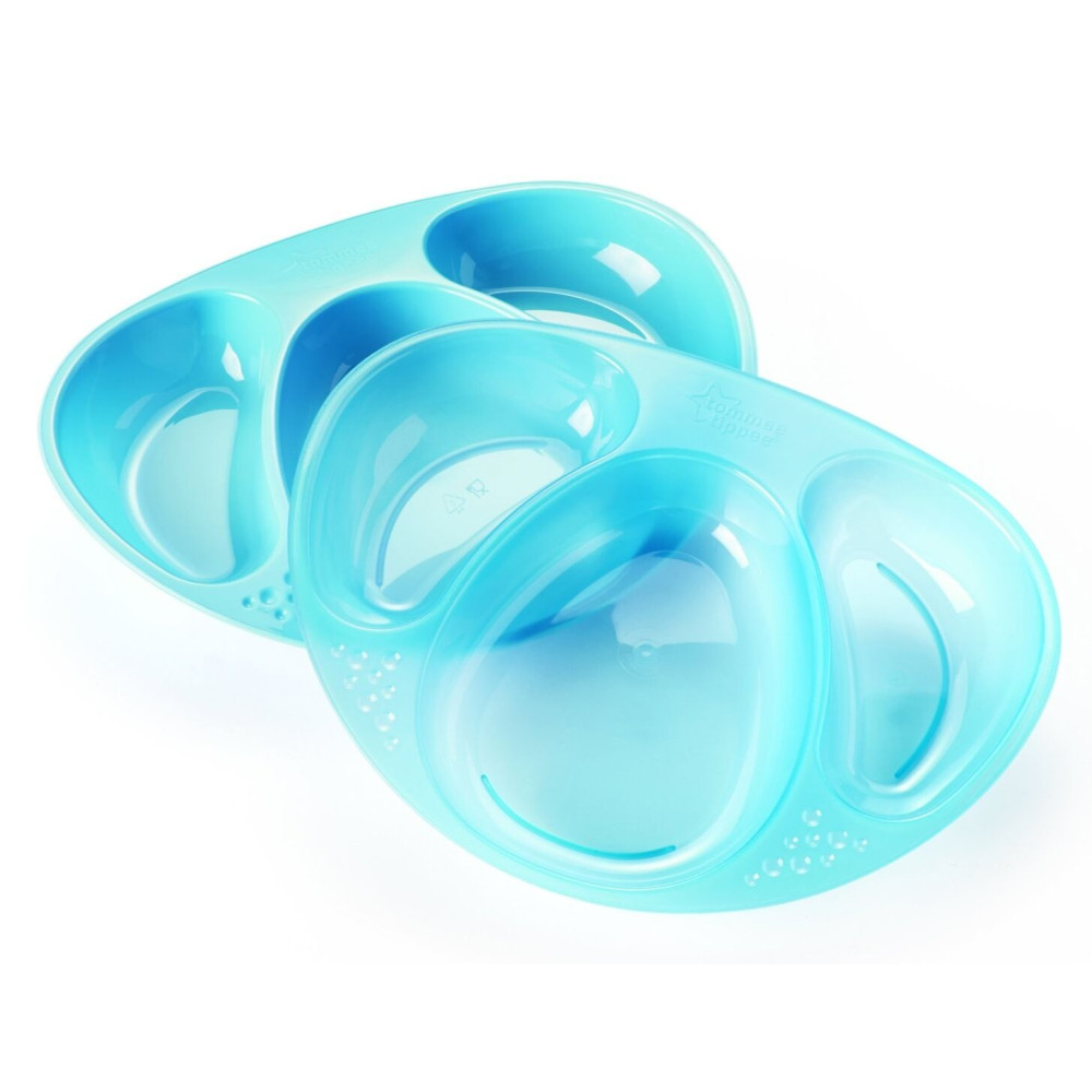 Тарелочка 3-х секционная Tommee Tippee 2 шт голубая арт. 44027241 (72303)