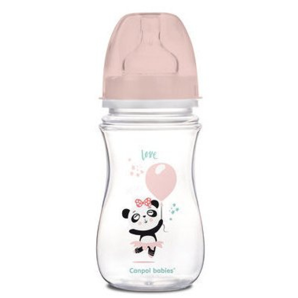 Бутылочка Canpol babies  EasyStart 240 мл с широким горлышком Toys (35/221 pink)