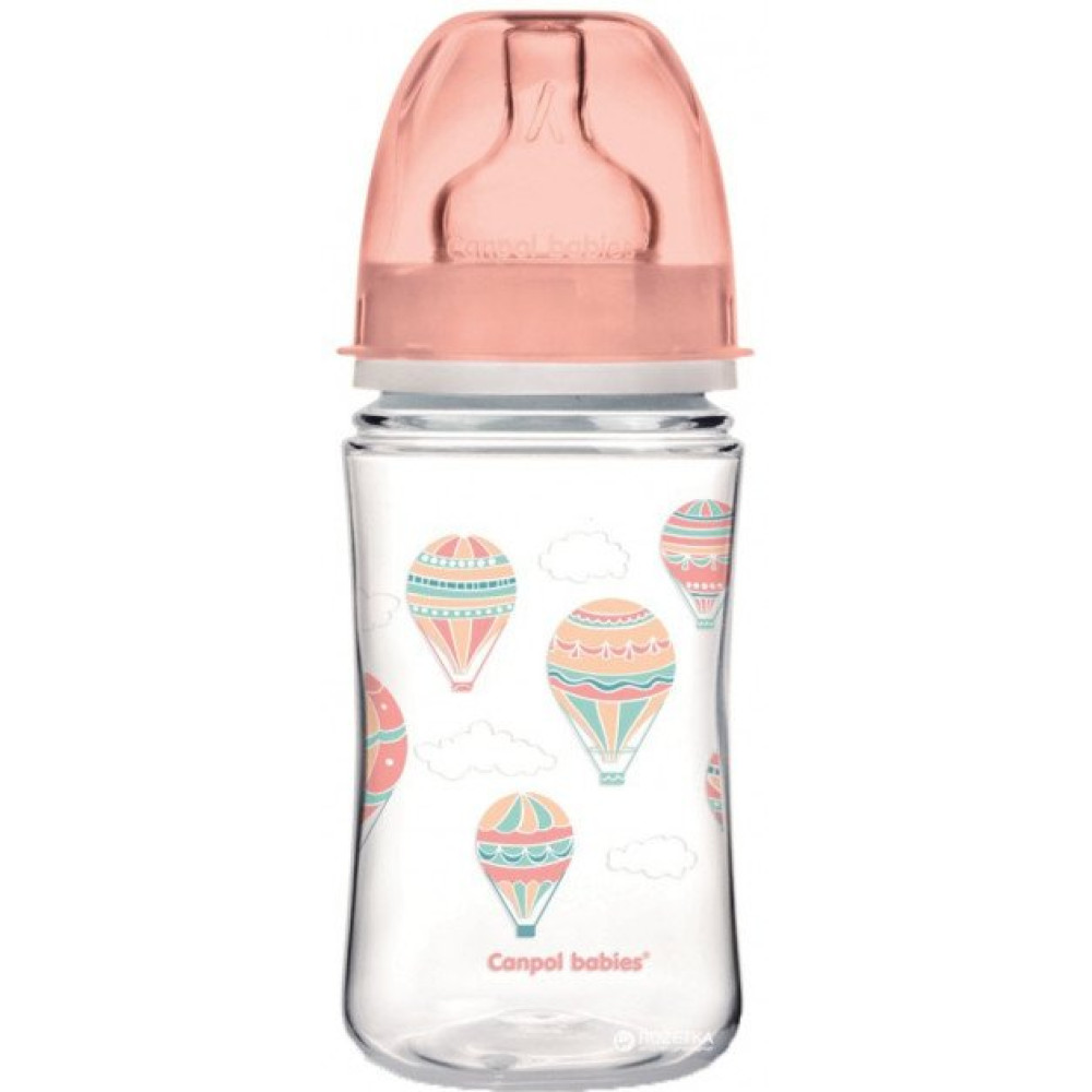 Бутылочка Canpol babies EasyStart с широким отверстием антиколиковая PP-In the Clouds розовая 240 мл (35/225 pink)