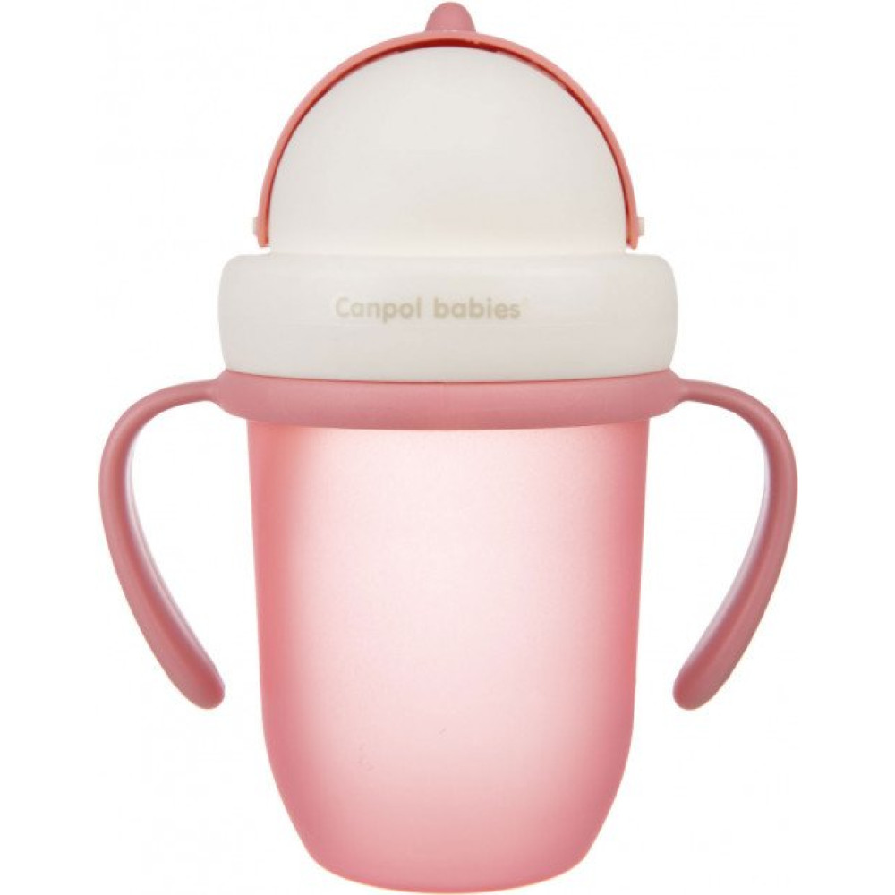 Чашка Canpol Babies Matte Pastels із силіконовою трубочкою 210 мл Рожева (56/522 pink)