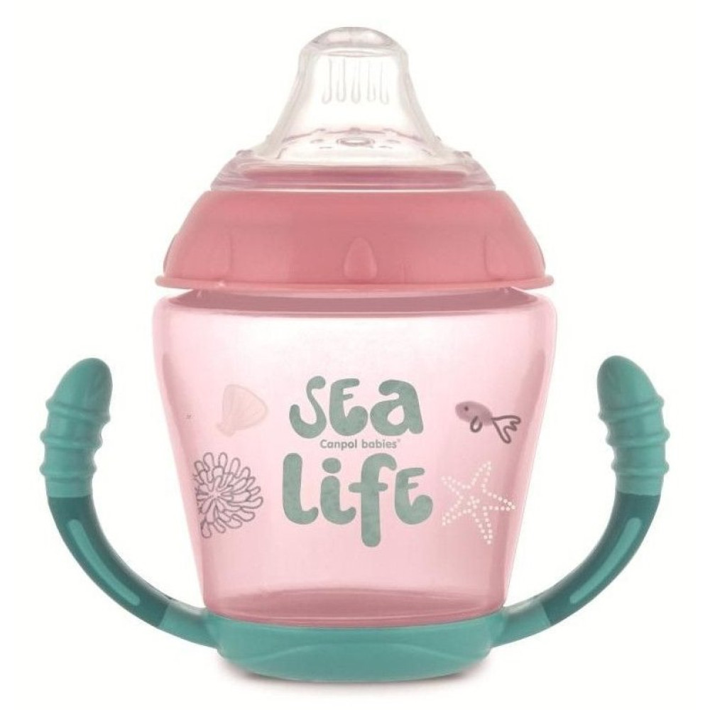 Чашка непроливайка з силіконовим носиком Canpol Babies Sea life 230 мл (56/501)