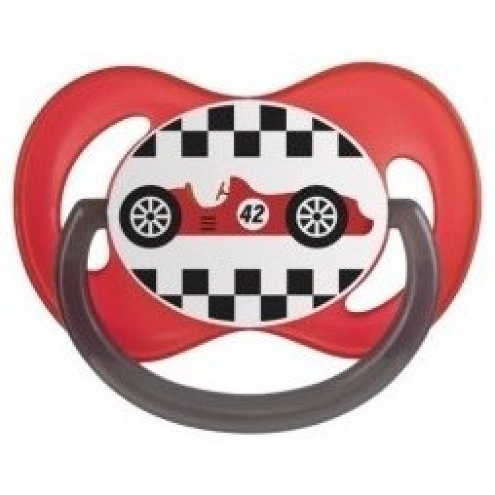 Пустушка силіконова симетрична Canpol babies Racing 6-18 міс (22/572 red)