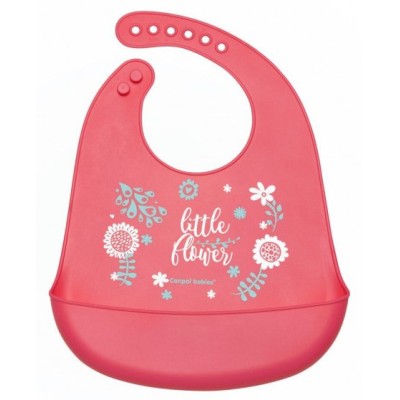 Слюнявчик силиконовый с кармашком Canpol babies Wild Nature Розовый (74/023 pin)