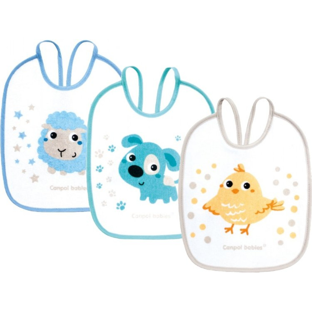 Слинявчик бавовняно-клейончастий Canpol babies Очаровашки 3 шт (2/103)