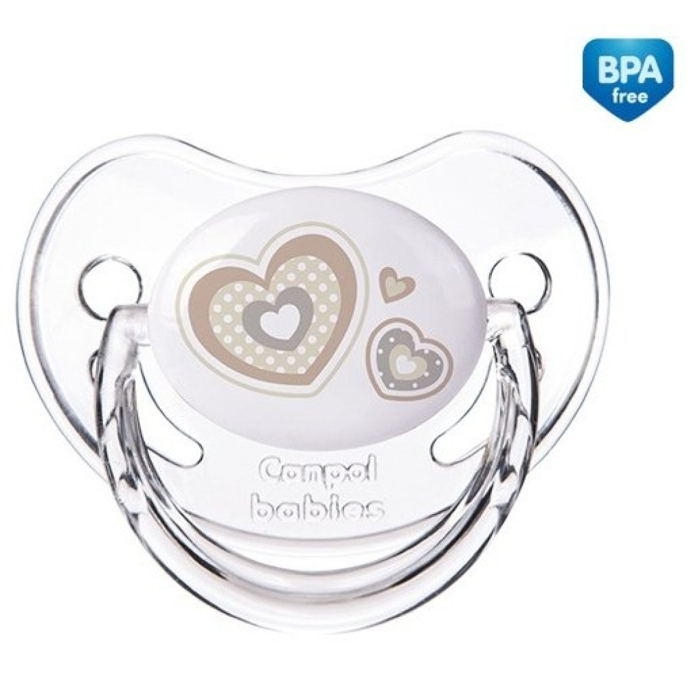 Пустушка силіконова анатомічна Canpol babies Newborn baby бежеві серця (22/565 beige)
