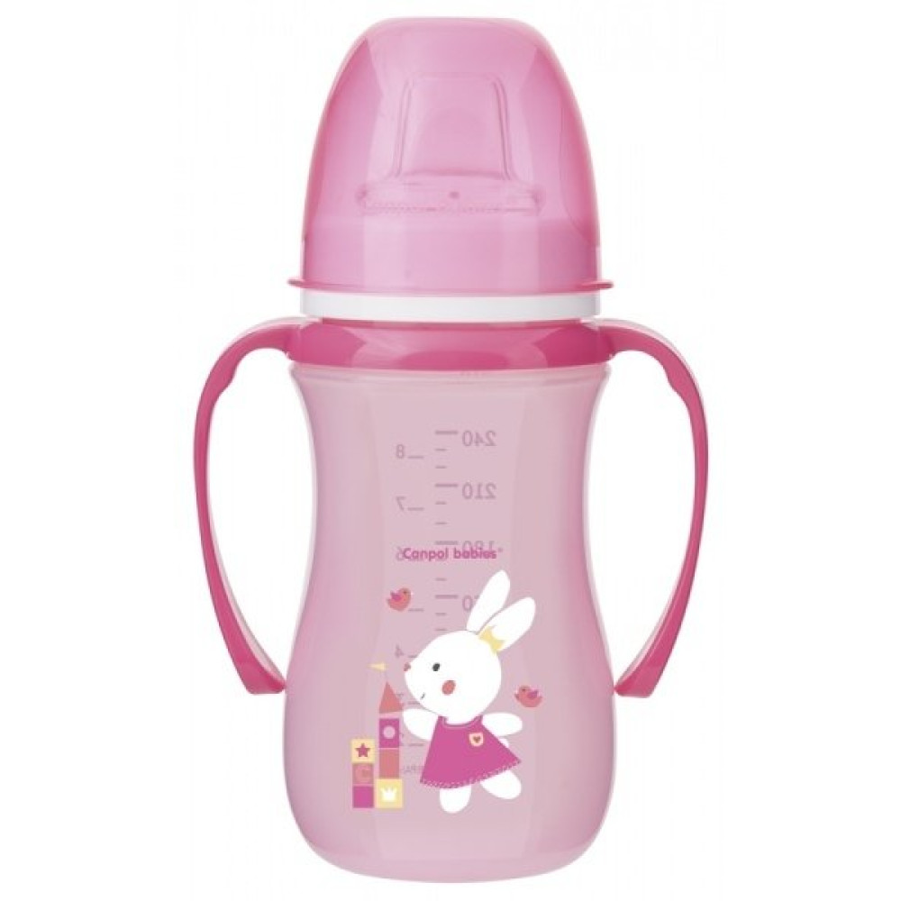 Чашка-непроливайка EasyStart Кольорові звірятка Canpol babies 240 мл. (35/208 pink)