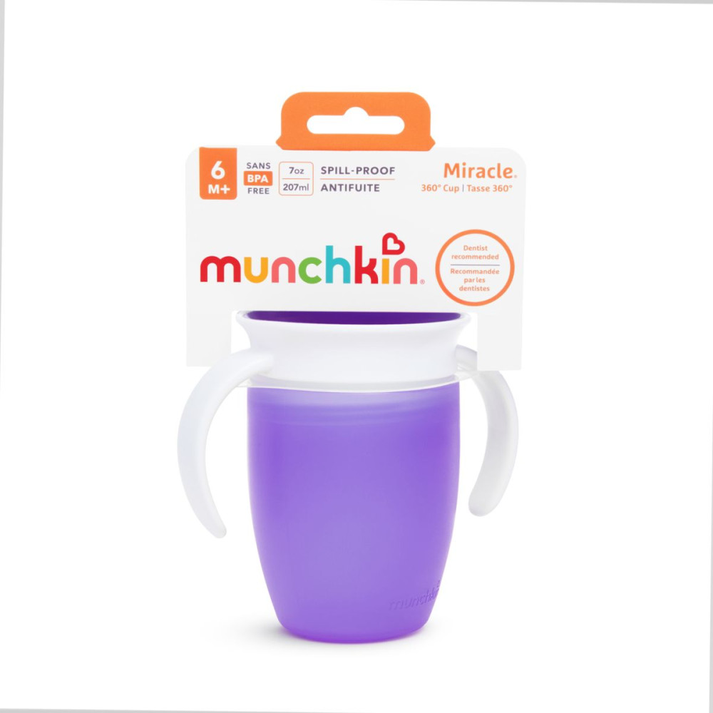 Чашка непроливная Munchkin Miracle 360 207мл фиолетовая (05162101)