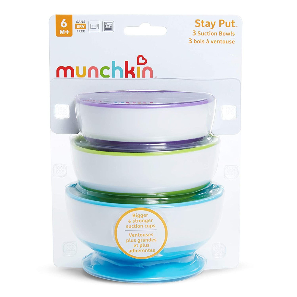 Набір тарілок Munchkin Stay Put із присосками 3 шт (27188) Набір тарілок Munchkin Stay Put із присосками 3 шт (27188)