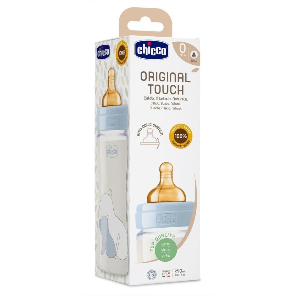 Бутылочка для кормления Chicco Original Touch 240 мл 0м+ голубая (27720.20)
