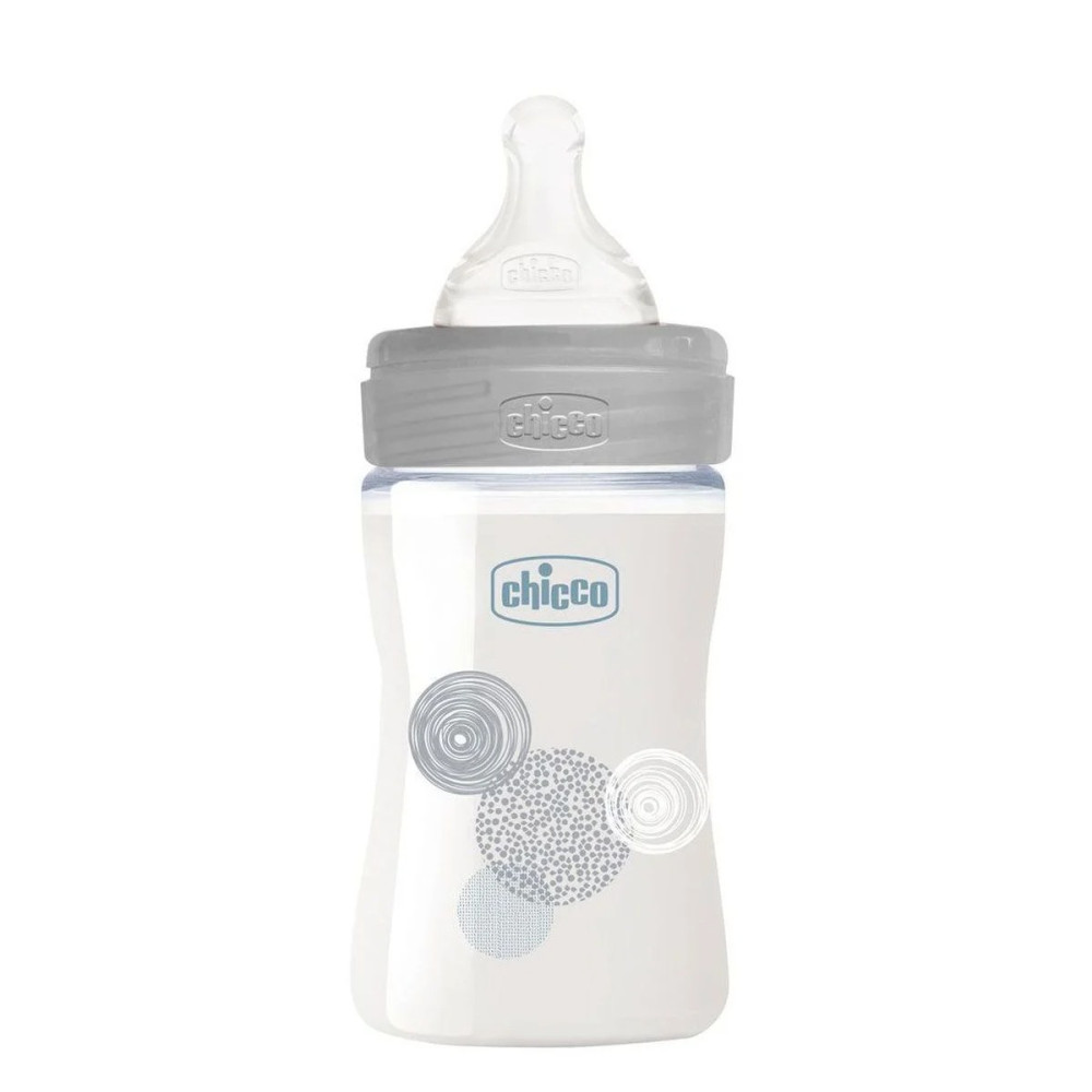 Пляшечка скло Chicco Well-Being Physio, 150мл, соска силікон, 0м+ (28711.30)