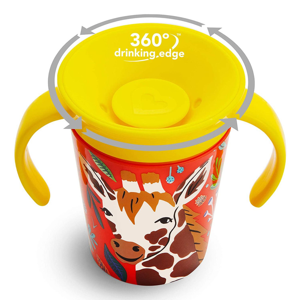 Чашка непроливная Munchkin Miracle 360 WildLove Жираф, 177 мл (051832)