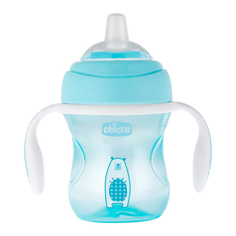 Поильник с мягким носиком Chicco Transition голубой 200 мл (06911.20) Поильник с мягким носиком Chicco Transition голубой 200 мл (06911.20)