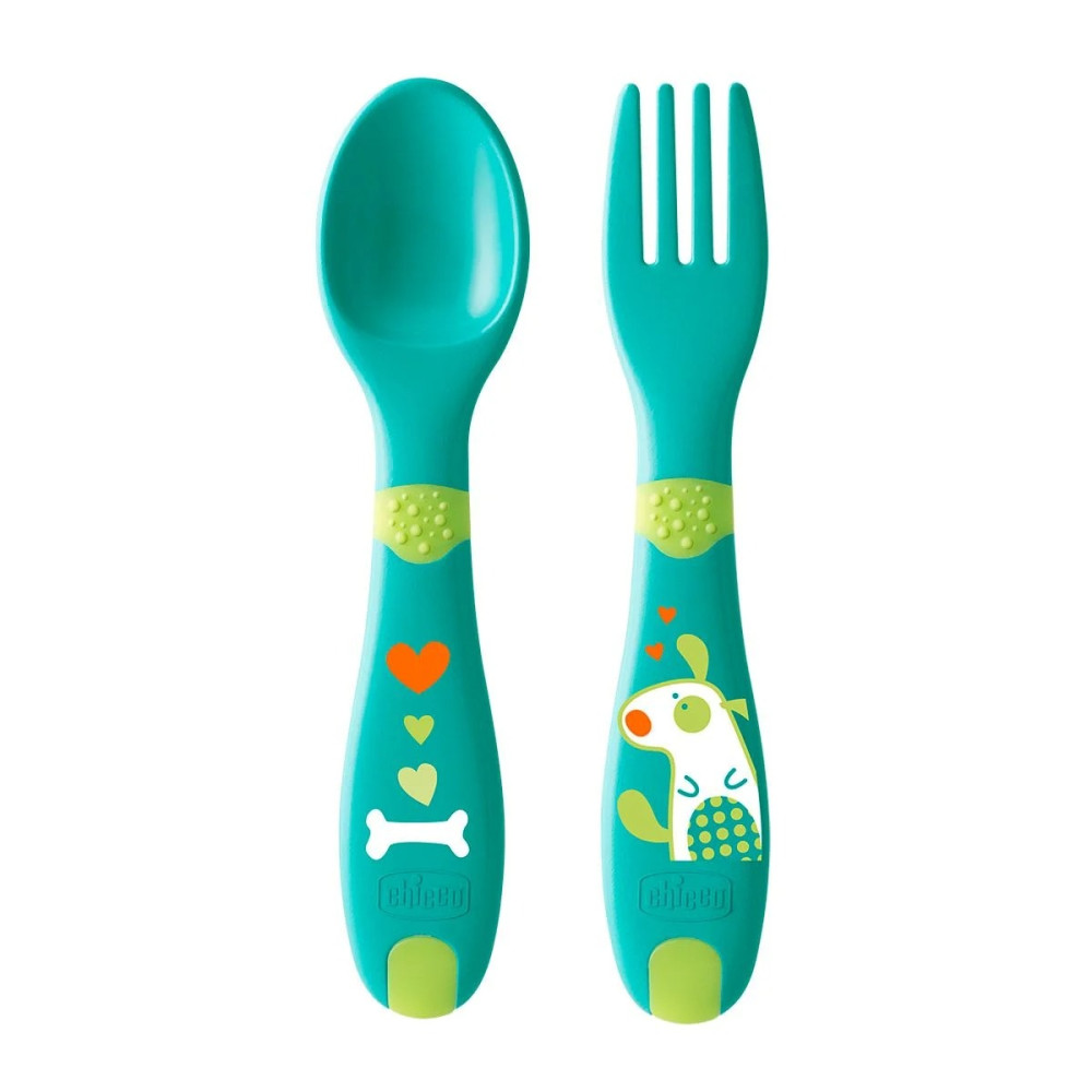 Набор Chicco First Cutlery: ложка и вилка, 12 мес (16101.30)