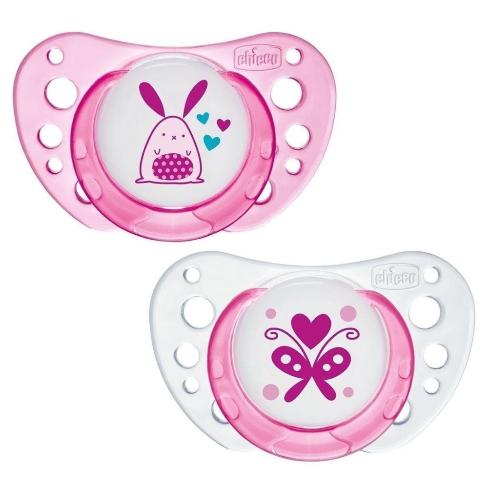 Пустышка Chicco Physio Air 0-6 мес. латекс 2 шт. розовый (75020.11.00.00)