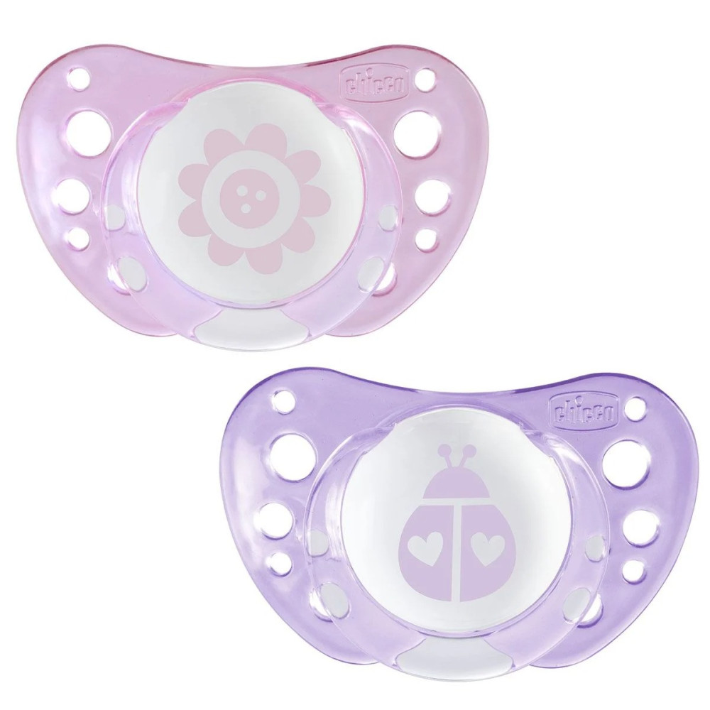 Пустушка Chicco Physio Air, силікон, 0-6 міс, 2 шт, рожевий (75030.11.00.00)