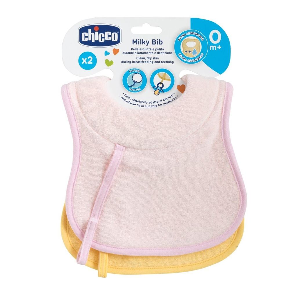 Нагрудник Chicco Milky 0 м+, 2 шт (16300.10)