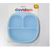 Силиконовая секционная тарелка с крышкой Davidam Sky Blue