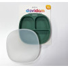 Силиконовая секционная тарелка с крышкой Davidam Oil Green