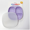 Силиконовая секционная тарелка с крышкой Davidam Lilac