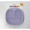 Силиконовая секционная тарелка с крышкой Davidam Lilac