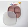 Силиконовая секционная тарелка с крышкой Davidam Pale Mauve