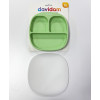 Силіконова секційна тарілка із кришкою Davidam Pastel Green