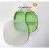 Силіконова секційна тарілка із кришкою Davidam Pastel Green