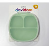 Силіконова секційна тарілка із кришкою Davidam Pastel Green