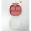 Силиконовая секционная тарелка с крышкой Davidam Pink Blush