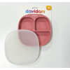 Силиконовая секционная тарелка с крышкой Davidam Pink Blush