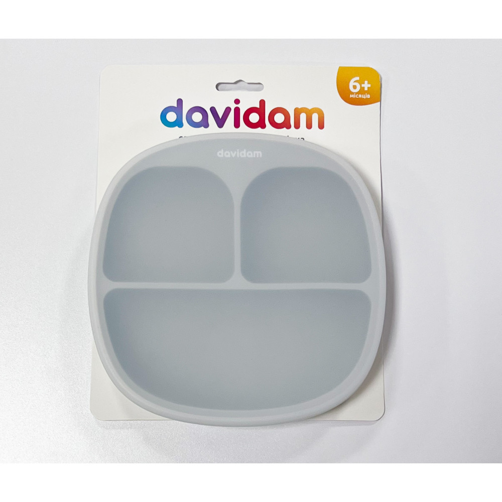 Силиконовая секционная тарелка с крышкой Davidam Stone