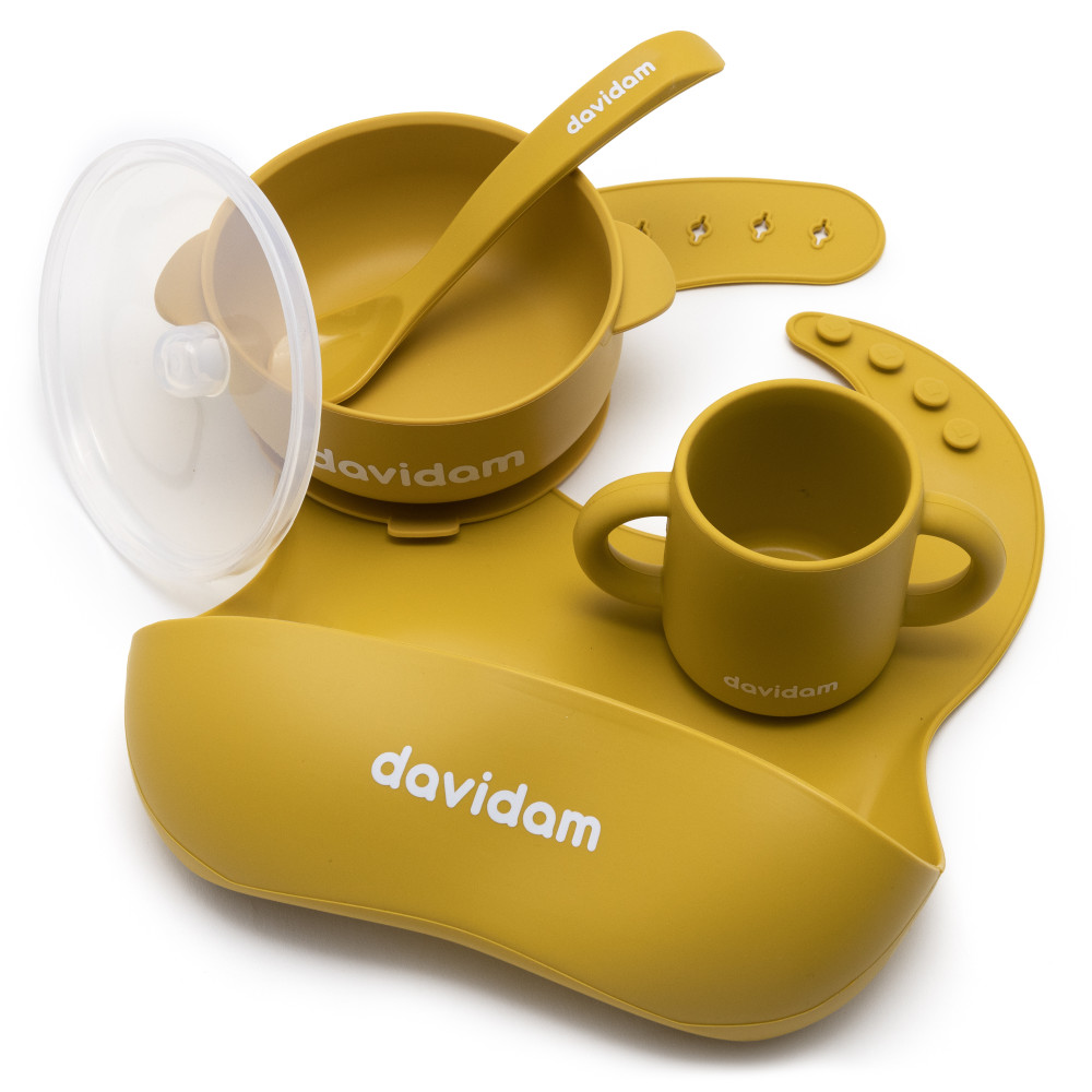 Набор силиконовой посуды Davidam Mustard с глубокой тарелкой