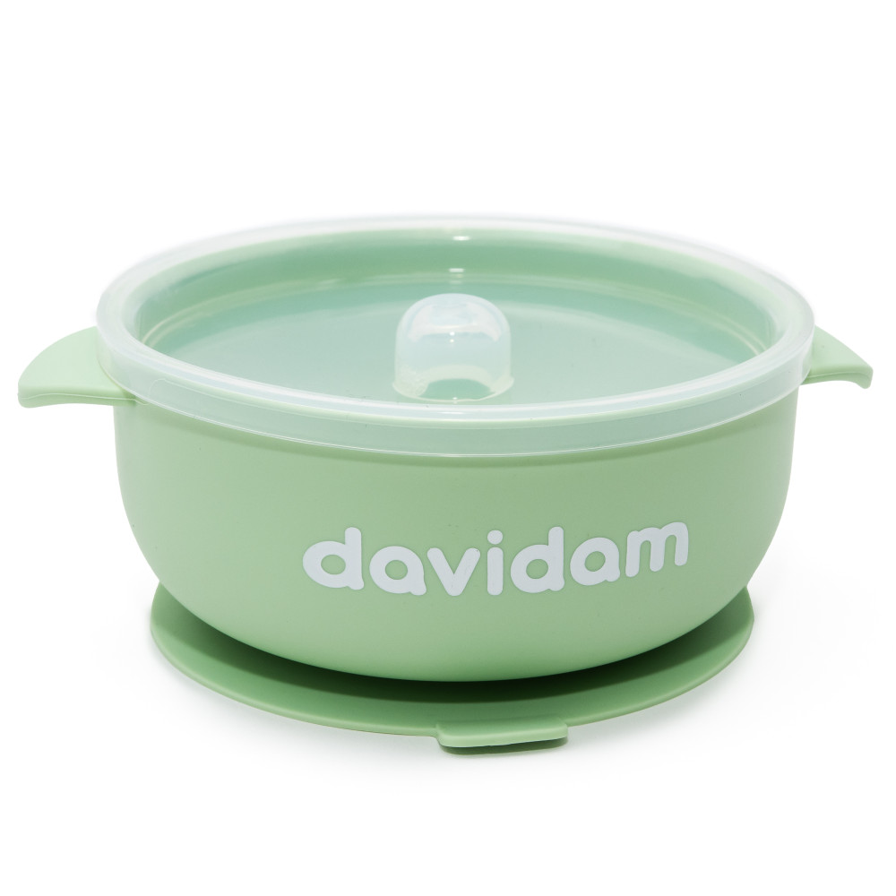 Набор силиконовой посуды Davidam Pastel Green с глубокой тарелкой
